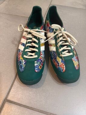adidas Green Floral Liberty Lace-Up Sneakers